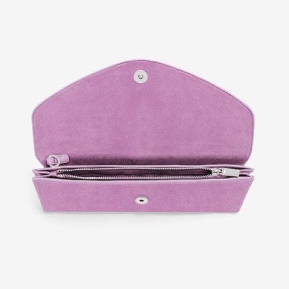 White House Black Market Suede Tassel Clutch - Picture 2 of 3